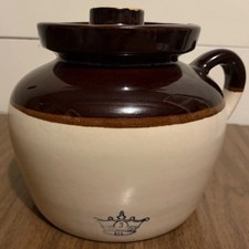 Robinson Ransbottom 3 Crown Bean Pot Durgin Park Brown Lid Crock