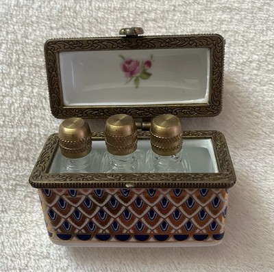 Limoges France Perfume porcelain Trinket BOX