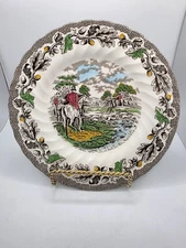 Myott Staffordshire England 7.75" Country Life Salad Plate Crazing