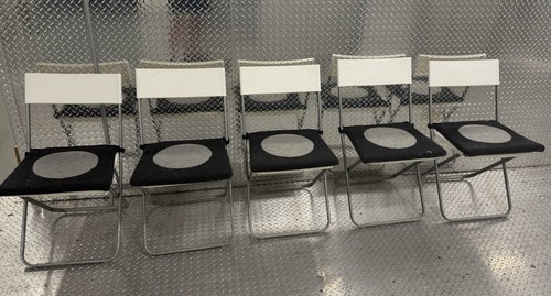 IKEA White Folding Chairs w/ Reversible Modern Designed Cushions | 5x Available