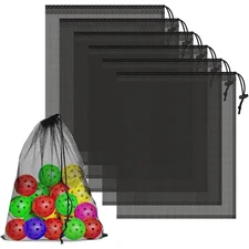 6 Pcs Mesh Bags Drawstring, 14X17 Inch with Lock, Multipurpose Storage Bags