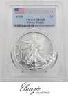 1990 American Silver Eagle First Strike PCGS MS68, Amazing luster