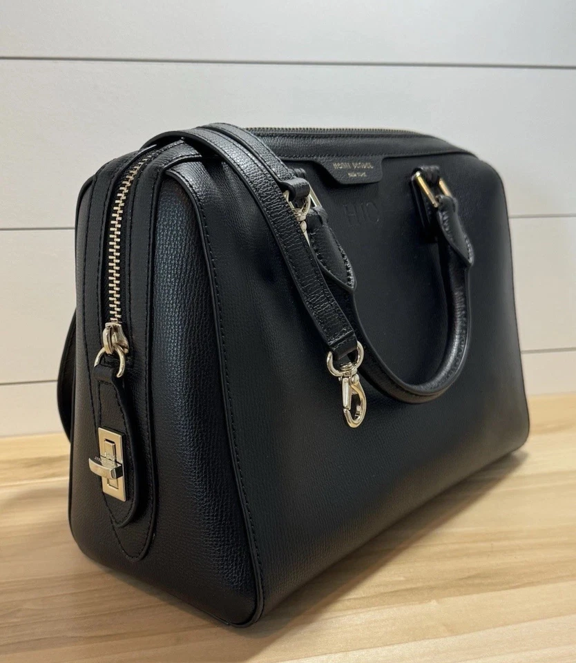 Bolso de mano Henri Bendel negro oeste 57th Turnlock bolso de hombro monograma Foto 2 de 4