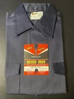 vintage 60s 70s Key Imperial NOS NWT Deadstock Navy SS Work Shirt Twill SZ S