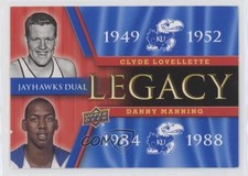2013 Upper Deck University of Kansas Clyde Lovellette Danny Manning HOF te2