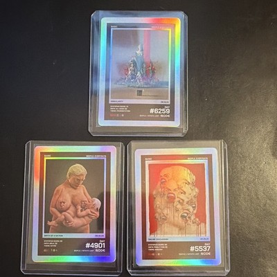BEEPLE: EVERYDAYS basic 3-Card Lot NODE  #6259, #4901, #5537