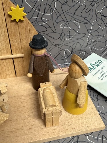 Erzgebirge Straco Wooden Nativity Candle Holder - Picture 3 of 11