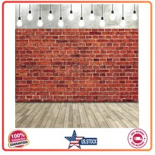 Blulu 7x5 Ft Red Brick Wall Party Backdrop, Fabric Red Photo Background