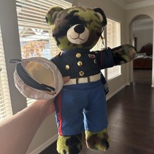 Military Marines Build A Bear BAB Camo Camouflage 17" with Uniform Great Condtn