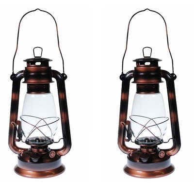 Q=2 Kerosene Oil Lantern - Emergency Hanging Camping Light - Brass Large Size