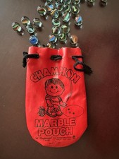 Vintage Champion Marble Pouch 1980 Imperial Toy Corp. Includes marbles in photo