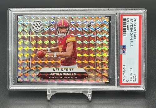 2024 Panini Mosaic Football Jayden Daniels Silver Mosaic NFL Debut RC PSA 10