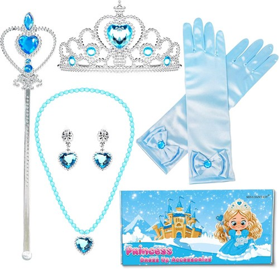 #ad #ad Princess Dress Up Accessories Set of 6 Elsa Crown Wand Gloves Jewelry Gift Set $14.99
