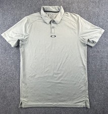 Oakley Hydrolix Reg Fit Short Sleeve Polo Shirt Men  s Small Gray Snaps