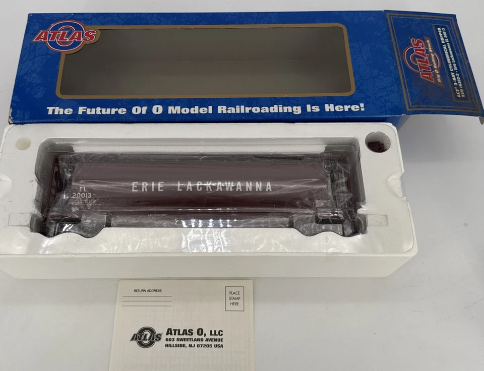 Atlas 6303-2 Erie Lackawanna SHPX ACF 3 Bay Cylindrical Hopper #20013 New In Box - Image 3 of 4