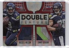 2016 Gala Double Feature Memorabilia Crimson /5 Jimmy Graham Russell Wilson 6m7
