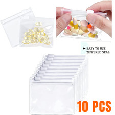 10Pcs Zippered Pill Pouches Slide Lock Storage Bags Reusable Travel Plastic Case