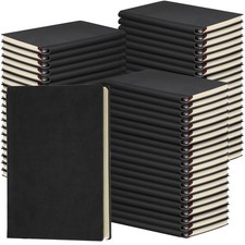 60 Pack Lined Journal Notebook Bulk A5 Softcover Wide Ruled Leather Notebook ...