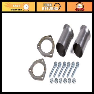 2.5'' Collector Reducer, 3-Bolt Ball & Socket Flange, Steel, Natural Finish, Pair