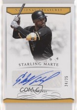 2018 Panini National Treasures Signatures 24/25 Starling Marte #S-SM Auto 2a9