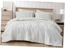 Breeze 3-Piece 100 Cotton Muslin Comforter Set Soft Washed Cotton King White