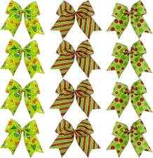 12 Pcs Grinch Bows Decoration, 6 Inch Large Christmas Bows for Tree Gift Wrap...