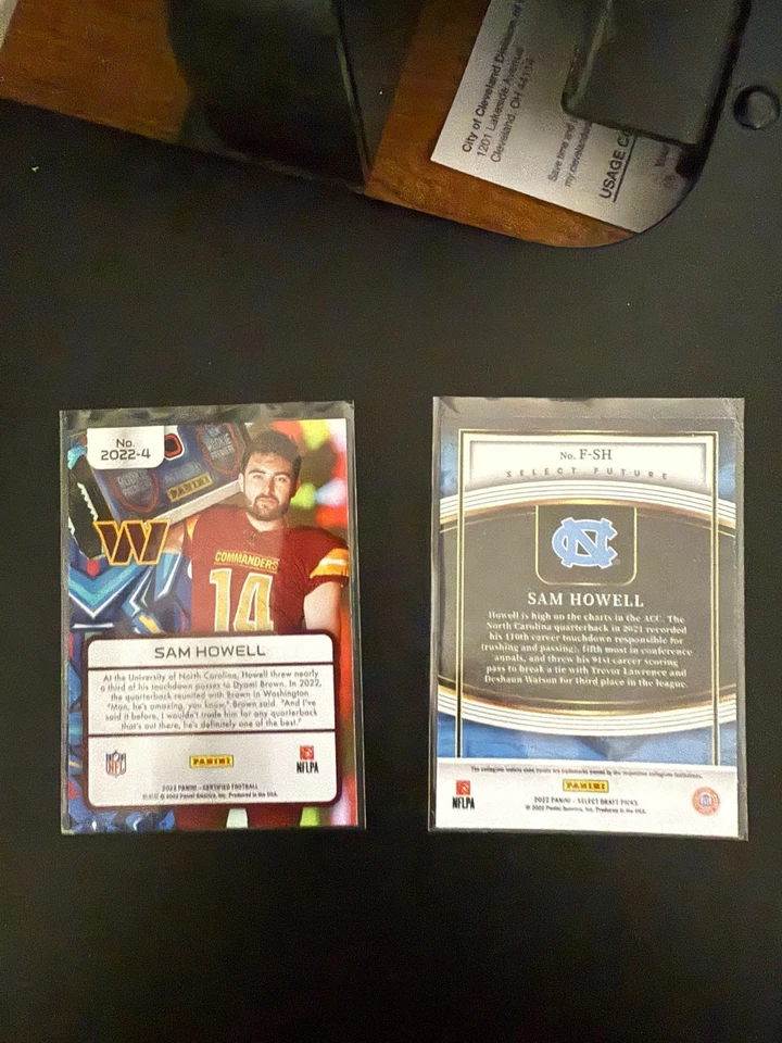 2022 Certified 2022-4 & Select Draft Picks #F-SH  Sam Howell (RC) Commanders - Image 2 of 2