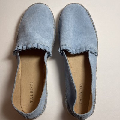 Talbots Light Blue Slip On Izzy Espadrilles Suede Size 9
