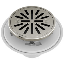 Delta 4 Inch Brushed Nickel Round Tile-In Round Shower Floor Drain Gasket And