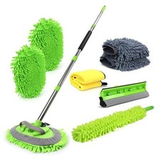 62'' Car Wash Brush with Long Handle Car Wash Mop Mitt Chenille Car 11pcs