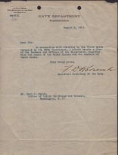FRANKLIN D. ROOSEVELT - TYPED LETTER SIGNED 08/08/1917