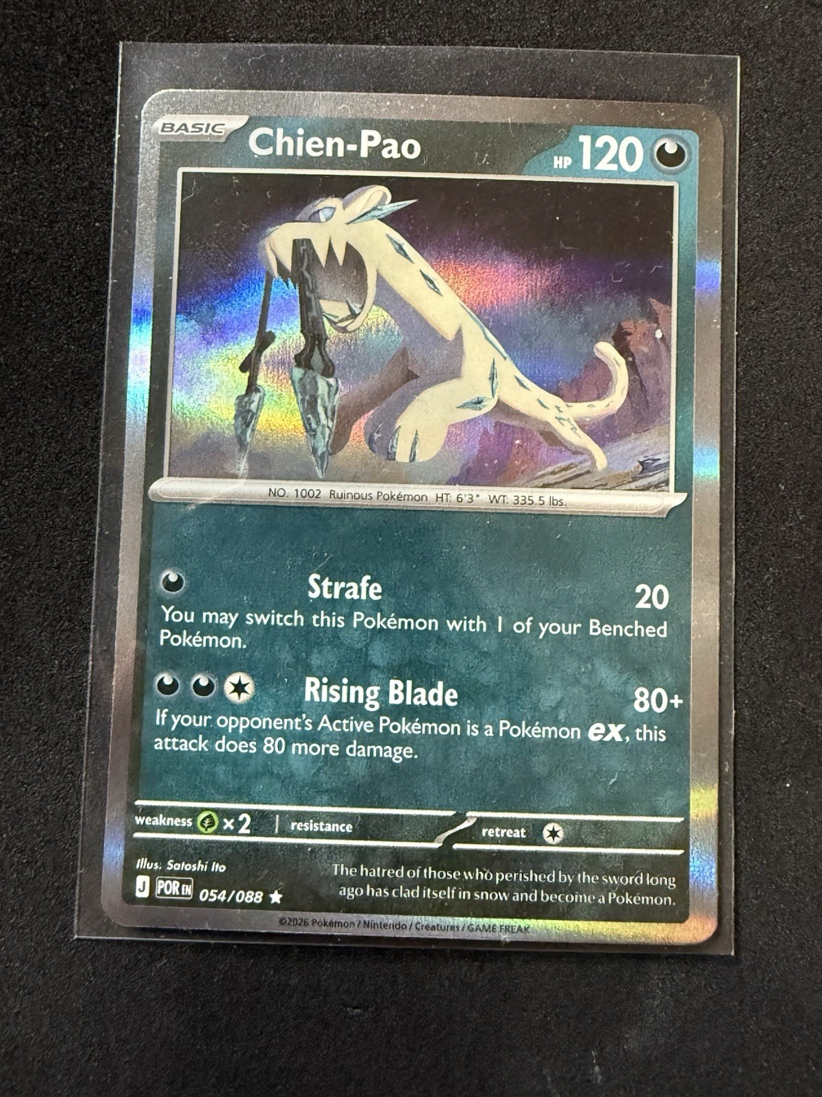 Pokemon Chien-Pao 54/88 Perfect Order POR English In Hand NM Holo