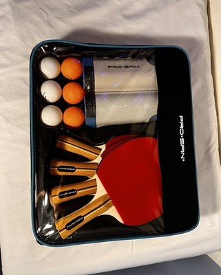 PRO-SPIN 4 Player Portable Ping Pong Set with Retractable Net & 4 Paddles