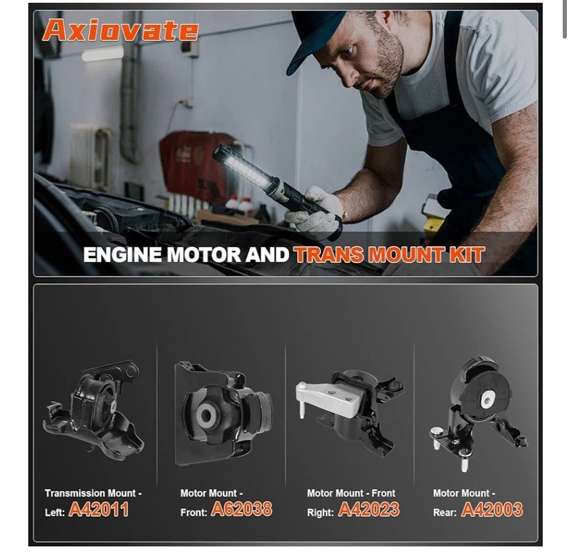 Juego de 4 soportes de motor compatibles 2013-2018 RAV4 L4 2,5 L TRACCIÓN DELANTERA para Toyota Foto 2 de 2