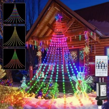 Christmas Decoration RGB String Lights, Outdoor Color Changing Christmas Ligh...