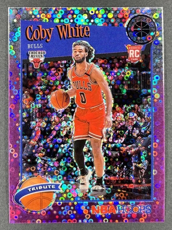 2019 Panini Hoops Premium Stock Tribute - Coby White Purple Disco (RC)