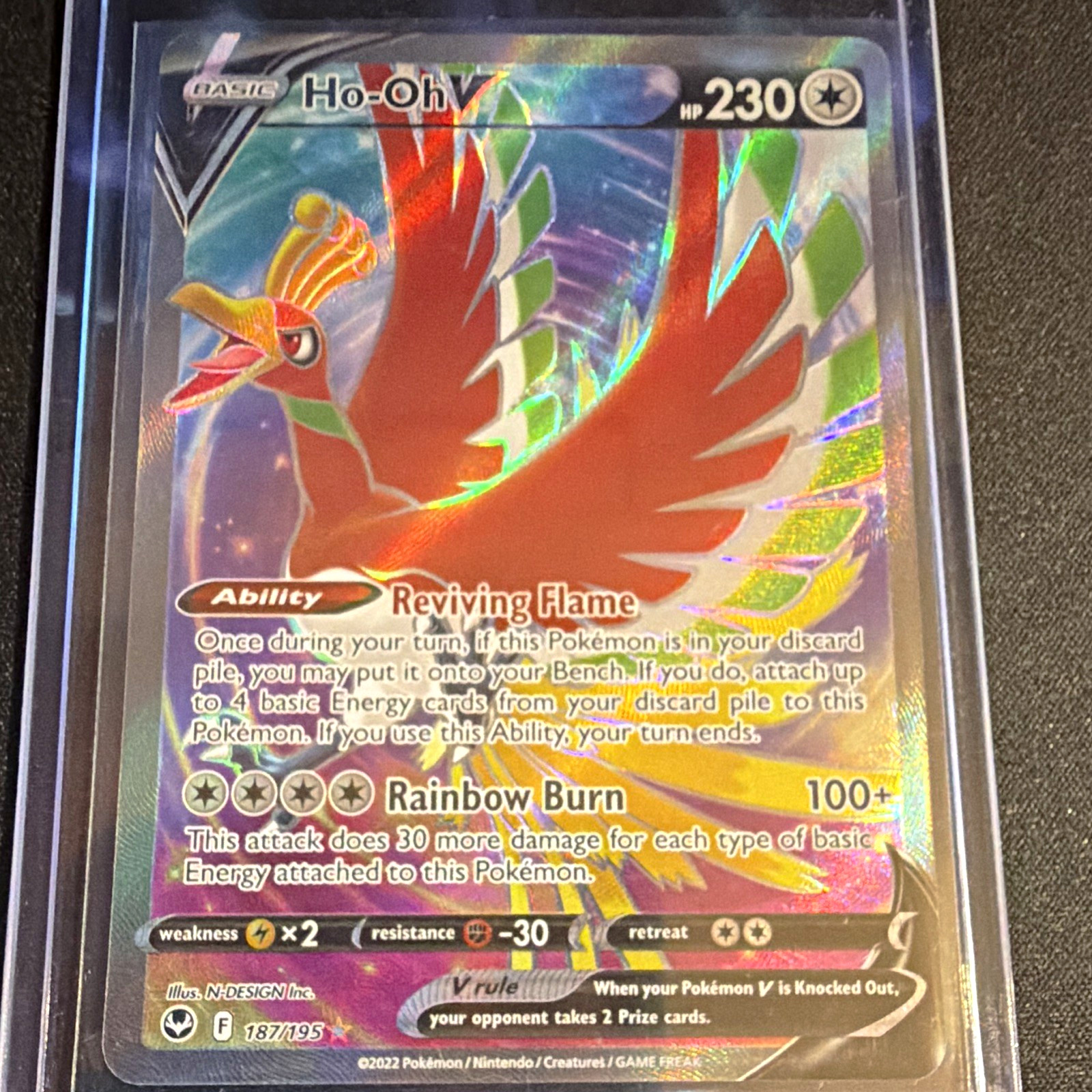 The Pokémon Company Ho-Oh V 187/195 Silver Tempest Full Art Holo UR EN 230HP
