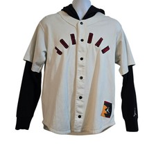 Nike Air Jordan Flight MVP Baseball Hoodie Jersey Mens Size Small Black White