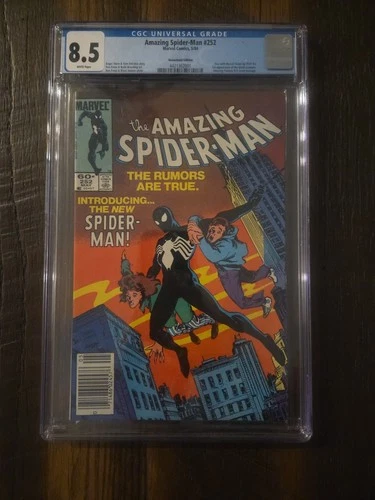 Amazing Spider-Man #252, CGC 8.5 , Newsstand, 1st Appearance Black Costume, WP