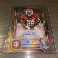 2025 Bowman Chrome U Lee Beebe Jr. AUTO Gold Refractor /50 Indiana Variation