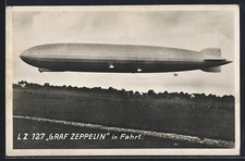 Postcard Zeppelin LZ 127 Graf Zepplin in motion 