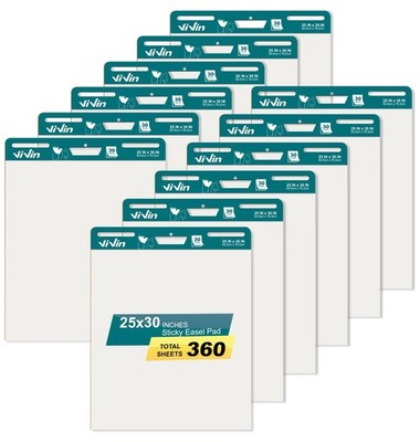 Super Sticky Easel Pad, 25 x 30 Inches Flip Chart Paper for Teachers, Large S...