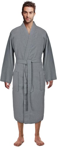 Waffle Knit Lightweight Kimono Spa & Bath Robes for Men - Quick Dry - Soft - Afbeelding 9 van 30