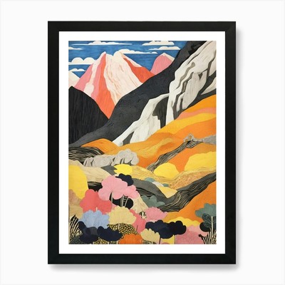 Mount Root USA bunt gerahmtes Wandbild Poster Leinwanddruck Bild