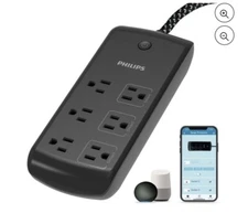 BRAND NEW Phillips 6 outlet Smart Surge protector 8 feet braided Cord SPP9068BF