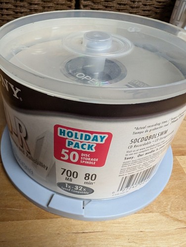 SONY 45 Pack CD-R 80 Minute Blank 700MB 1x- 32x Recordable Disc - Picture 2 of 3