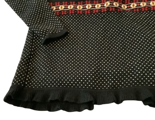 Hanna Anderson Nordic Winter Cotton Merino Wool Floral Sweater Jacket Size 140 - Picture 9 of 9