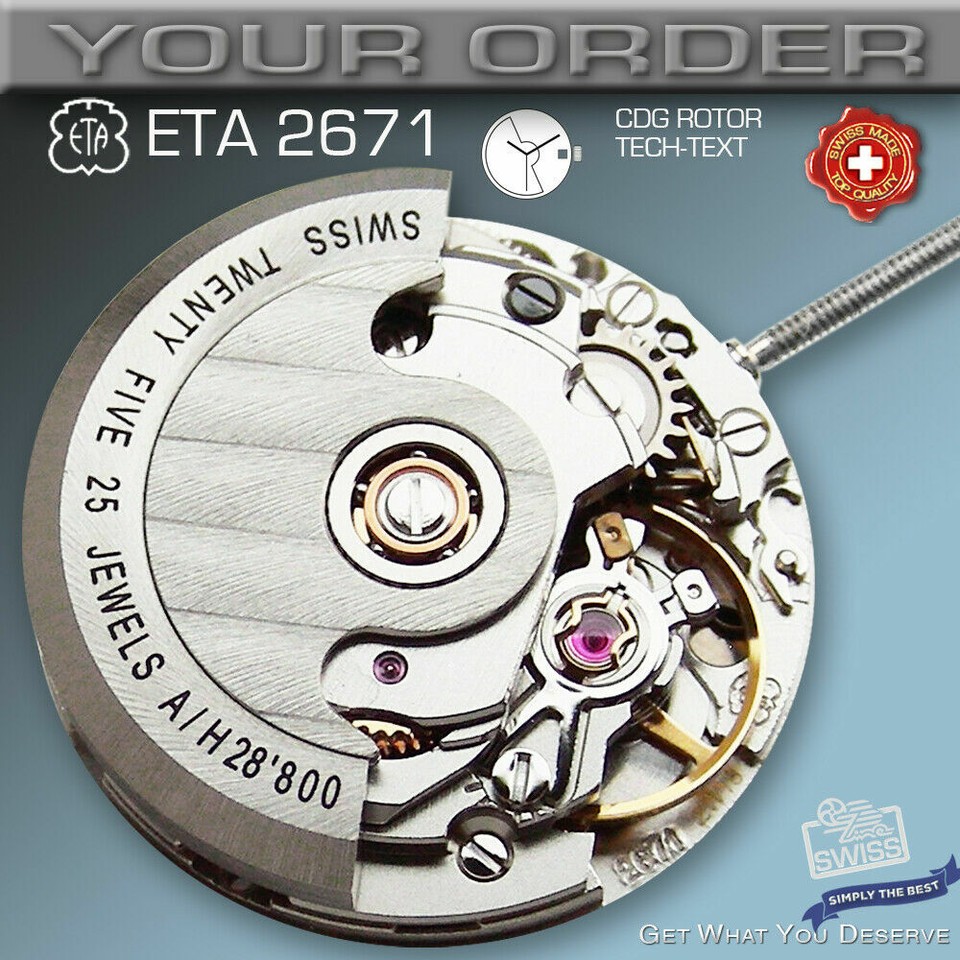 MOVEMENT AUTOMATIC ETA 2671, 3 ROTOR VARIATIONS, SWISS MADE | eBay