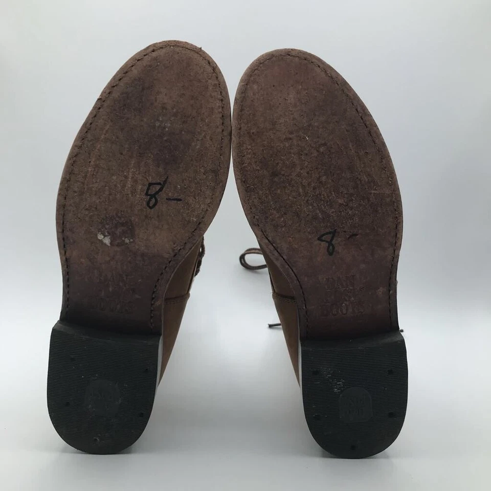 Dan Post Womens Combat Boots Brown Leather Mid Calf Low Heel Lace Up 5 M - Image 2 of 4