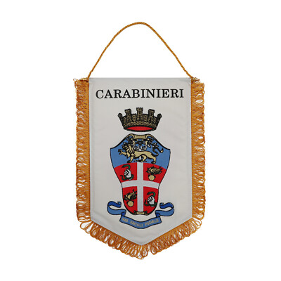 Gagliardetto Araldico Carabinieri, Forme Pentagonale, 20x28 Cm, Made In Italy, Neuf